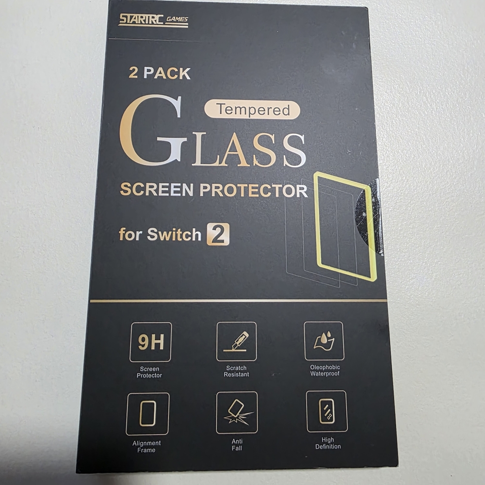 2 Pack STARTRC Tempered Glass Screen Protector for Switch 2.